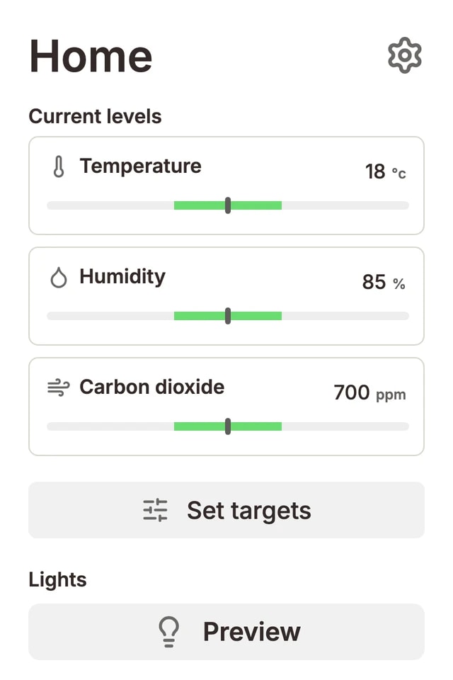 Flush cabinet current levels screen